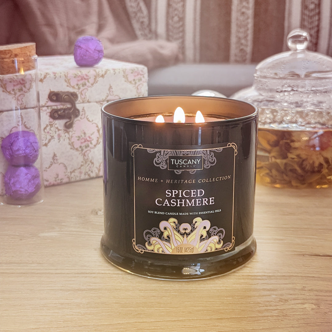 Spiced Cashmere, a unisex fragrance in a scented candle from Tuscany Candle