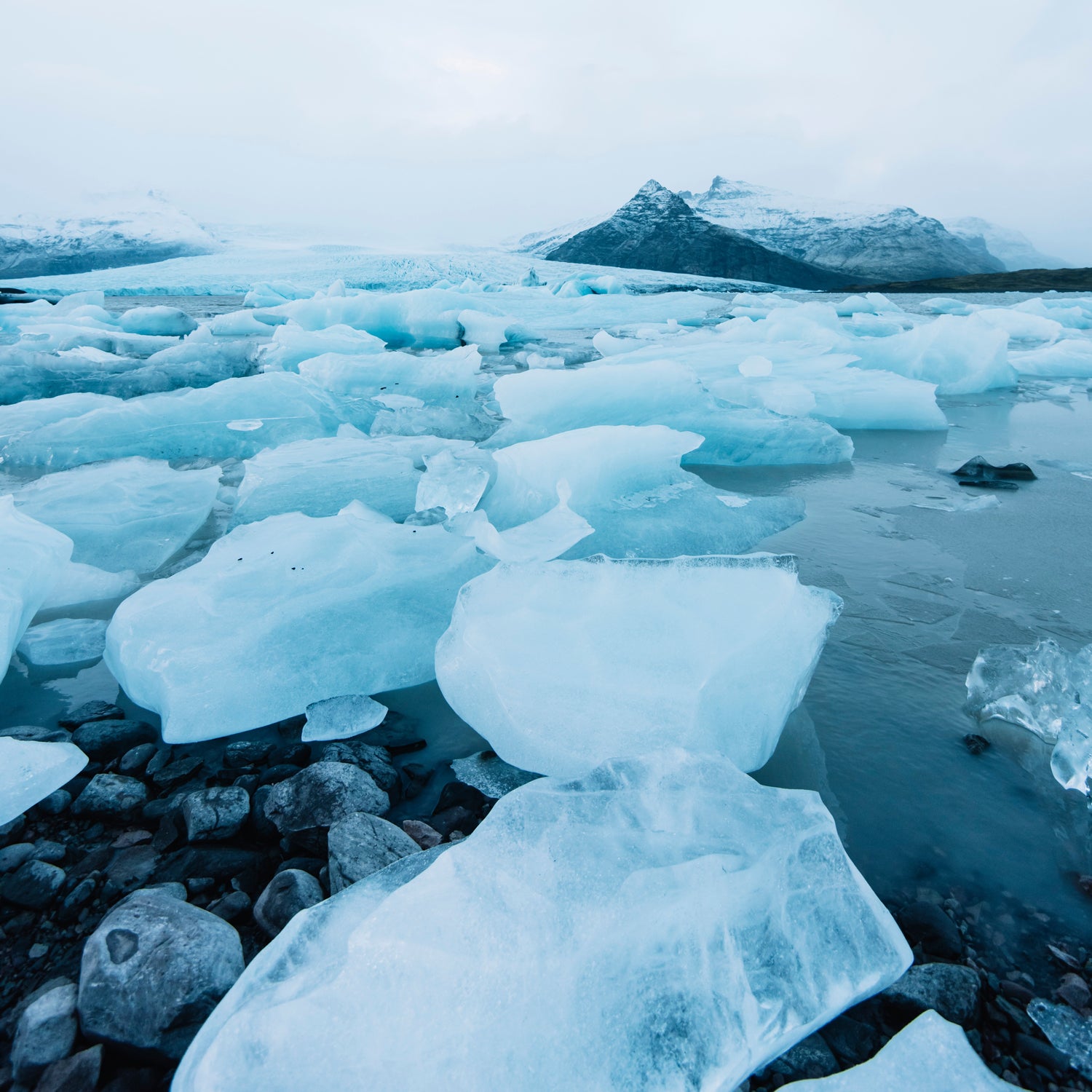 A photo of glacial melt water, the inspiration for Tuscany Candle's "Glacial Renewal" Scented Jar Candle